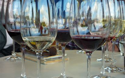 glasses filled with wine