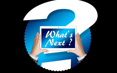 Question mark on tablet screen