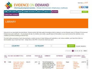 Creating, collating and sharing climate, environment, infrastructure and livelihoods information