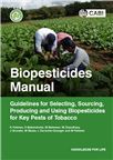Cover for Biopesticides manual: guidelines for selecting, sourcing and using biocontrol agents for key pests of tobacco.