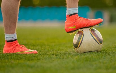 Nike football boots on ball