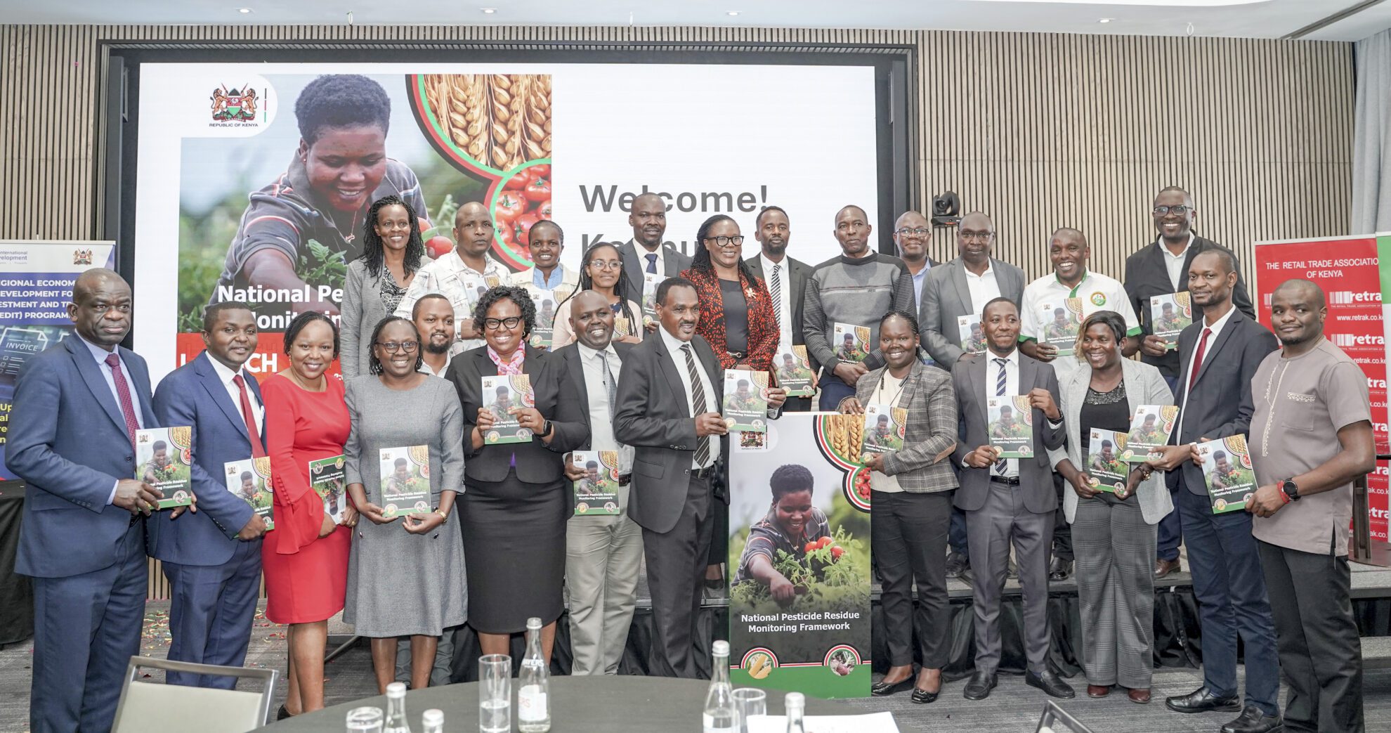 Group photo of stakeholders at the launch of Kenya's National Pesticide Residue Monitoring Framework (NPRMF) in Nairobi on 15 October 2026.