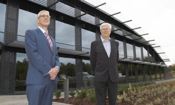 Daniel Elger and Trevor Nicholls outside the new Wallingford office