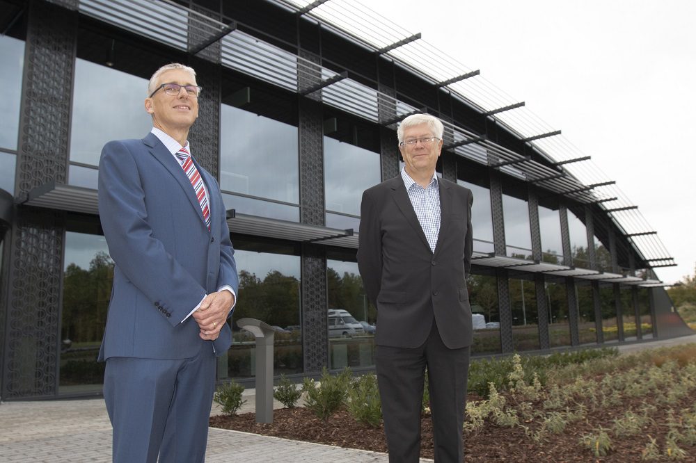 Daniel Elger and Trevor Nicholls outside the new Wallingford office