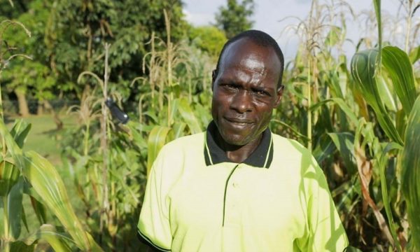 Timothy Okumu, a farmer in Bungoma, who used the mating disruption pheromone on his farm (Credit: CABI).