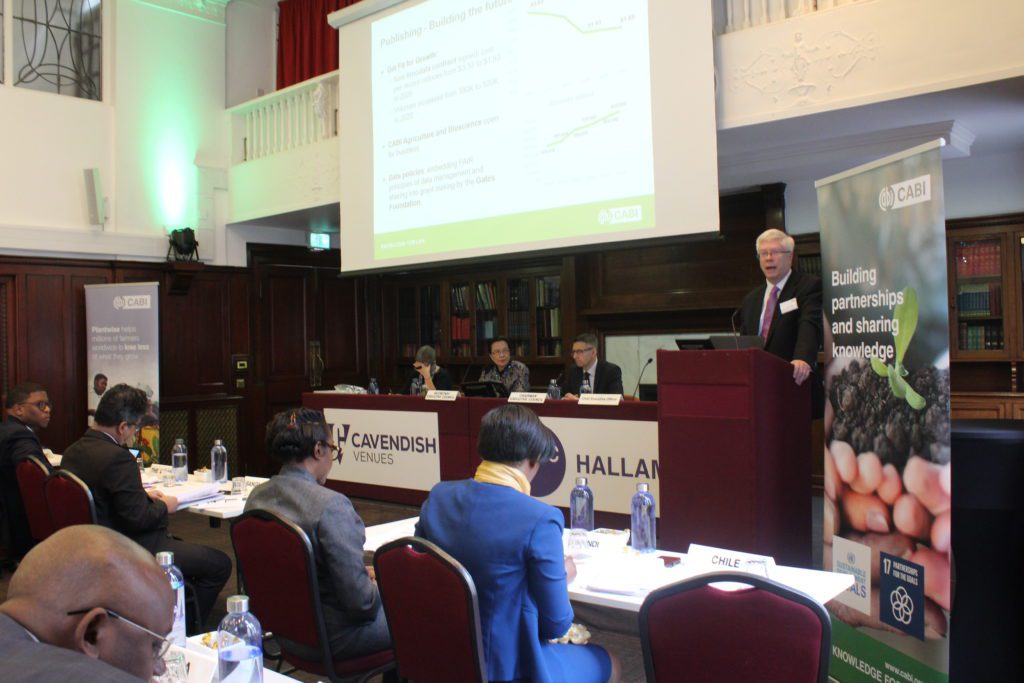 Trevor Nicholls presenting at the 400th Executive Council meeting