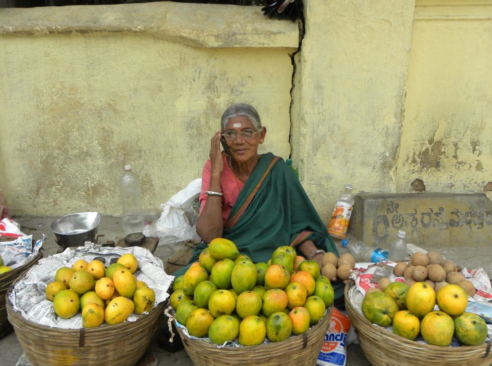 Fruit Seller Woman on Mobile