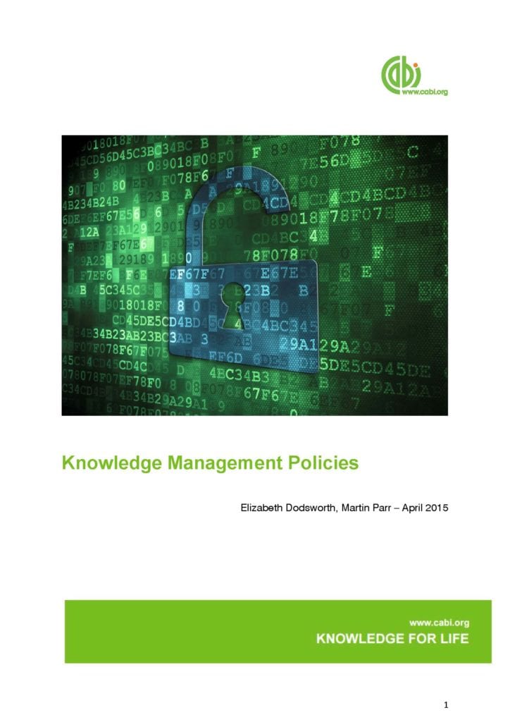 Front cover of CABI Data Management Policies