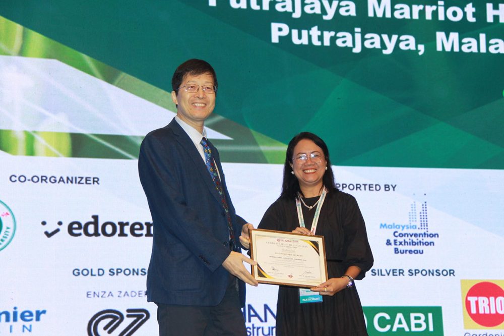 Plenary speaker certificate of merit