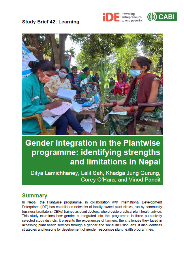 Gender integration in the Plantwise programme: identifying strengths ...