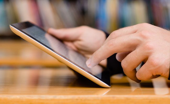 Man using tablet