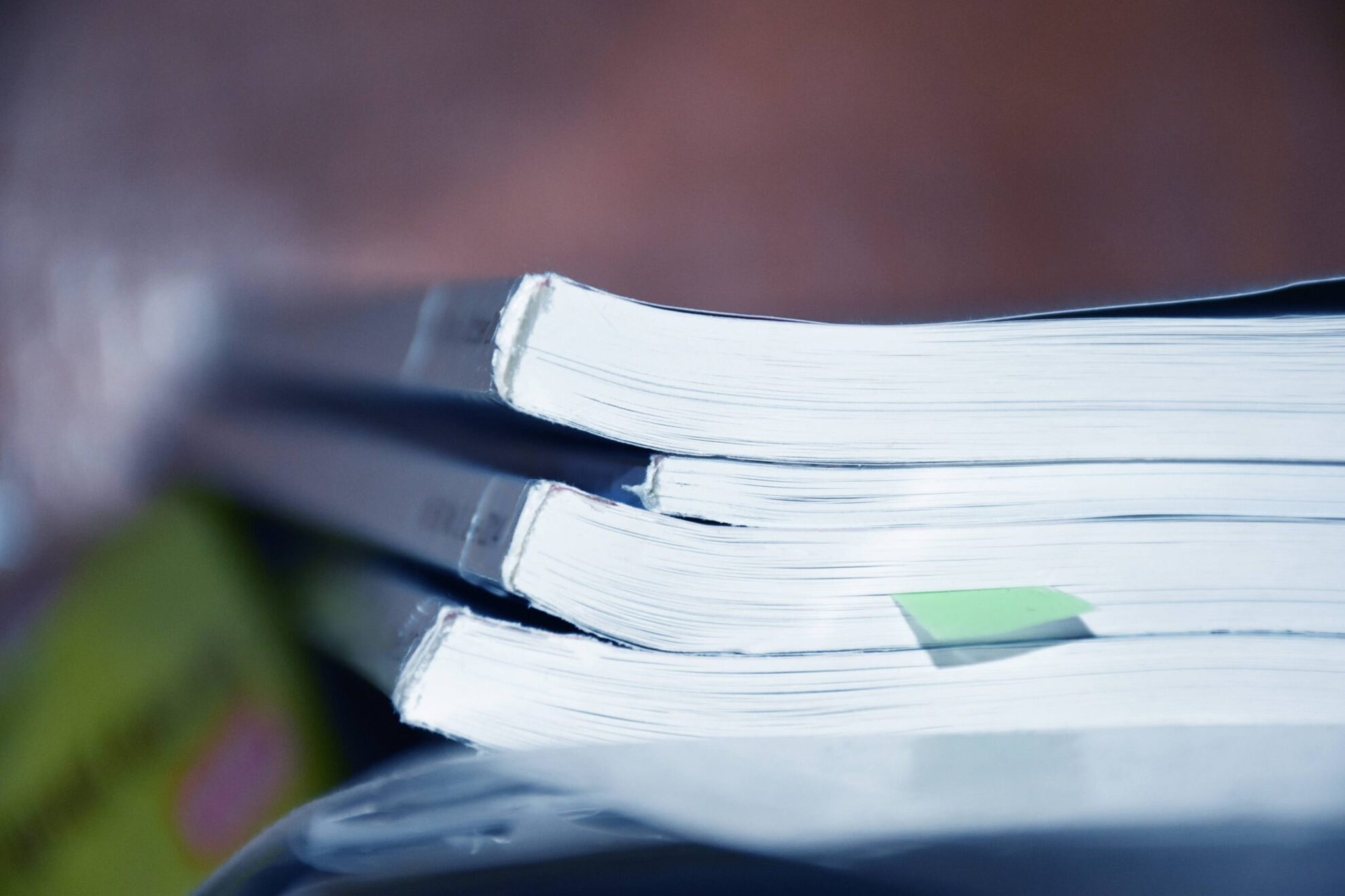 Research of the scientific journals Documents with a bookmark on the shelf