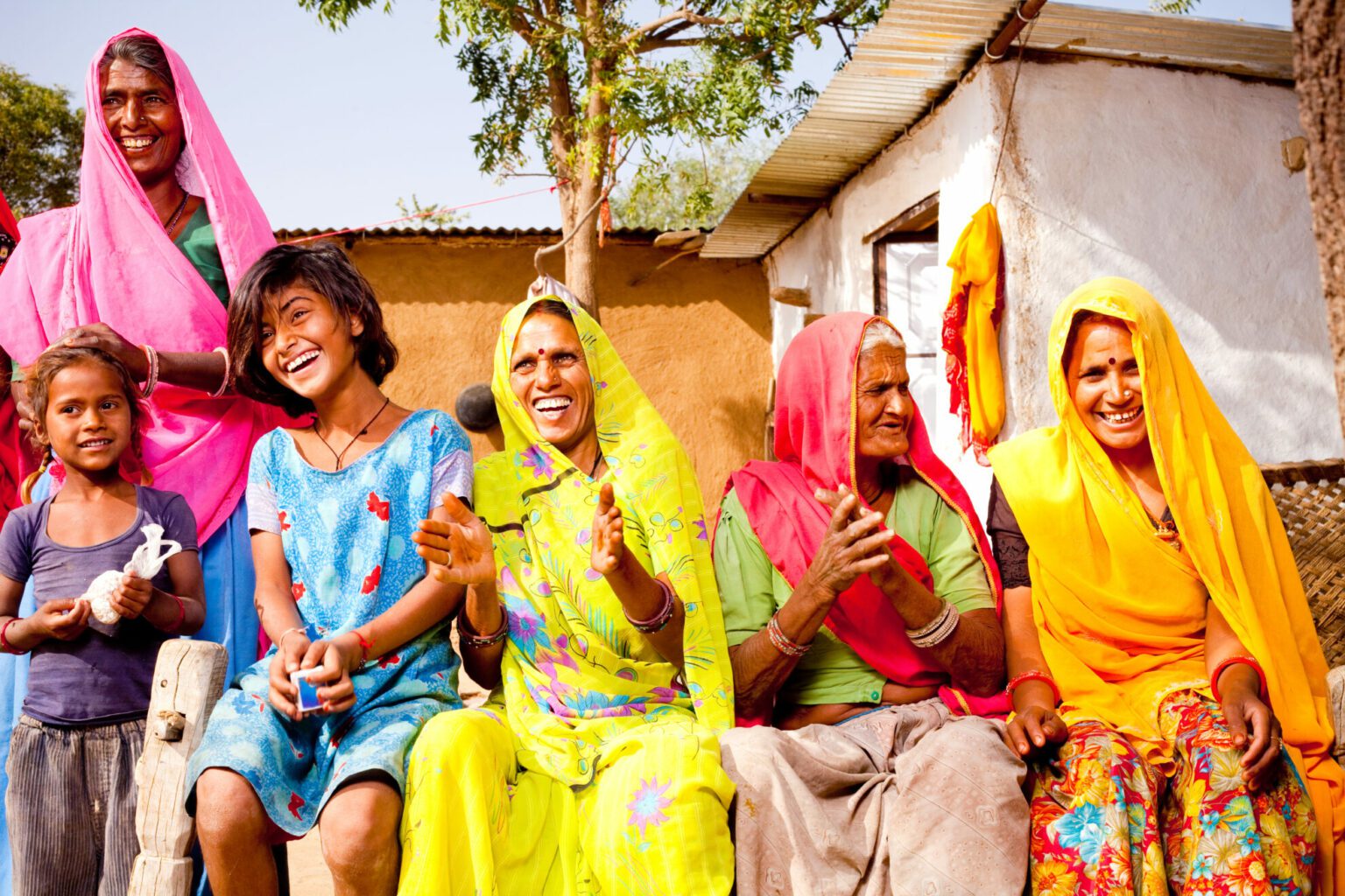 Traditional Rural Rajasthani Indian Family in a village